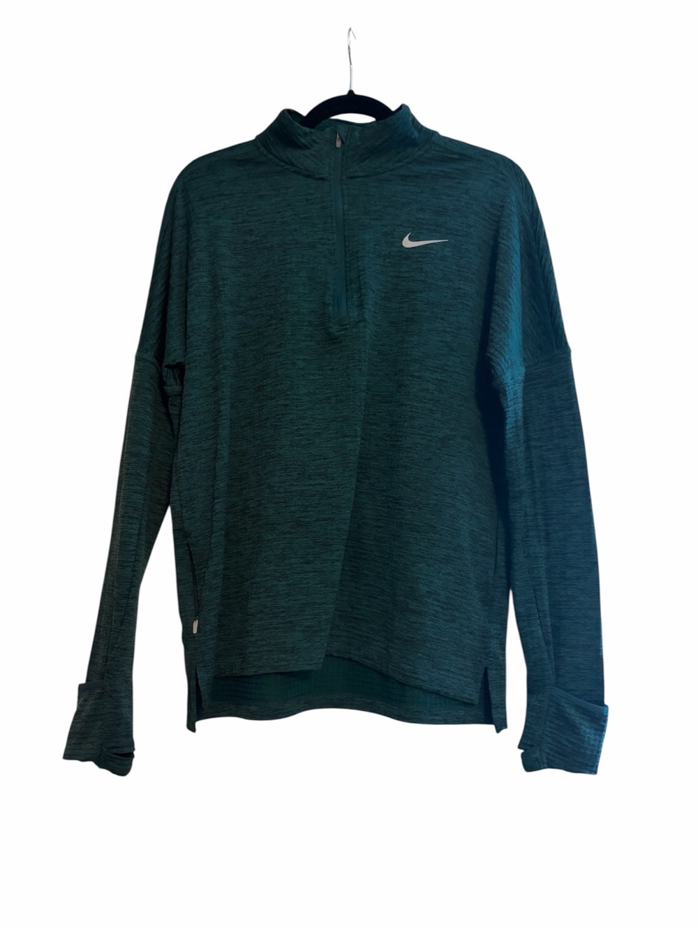 Nike Sphere Element 1/2 Zip Running Pullover Large Dark Green Reflective 855521